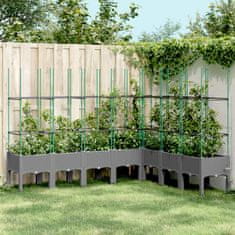 shumee Zahradní truhlík s treláží světle šedý 200 x 160 x 142.5 cm PP