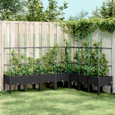 shumee Zahradní truhlík s treláží černý 200 x 160 x 142.5 cm PP