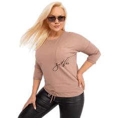 RELEVANCE Dámská halenka plus size s aplikací tmavě béžová RV-BZ-9361.73_407531 Univerzální