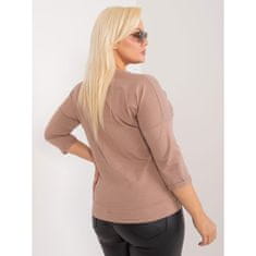 RELEVANCE Dámská halenka plus size s aplikací tmavě béžová RV-BZ-9361.73_407531 Univerzální