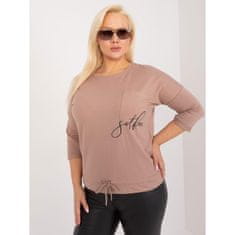 RELEVANCE Dámská halenka plus size s aplikací tmavě béžová RV-BZ-9361.73_407531 Univerzální