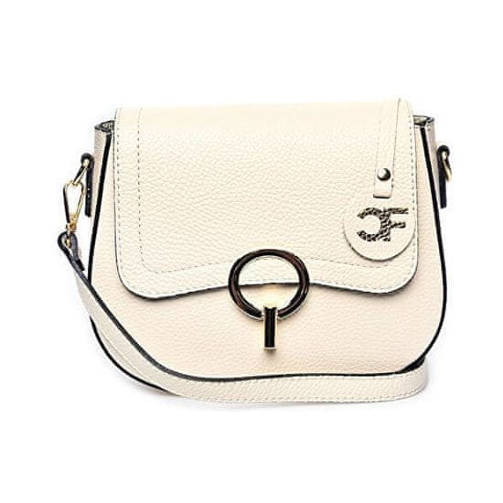 Carla Ferreri Dámská kožená crossbody kabelka CF1885 Beige