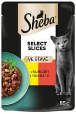 Sheba kapsička kuřecí a hovězí ve šťávě pro dospělé kočky 28x 85g