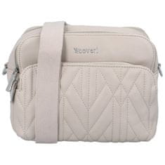 Coveri WORLD Menší dámská koženková crossbody s ozdobným prošitím Tnova, šedá