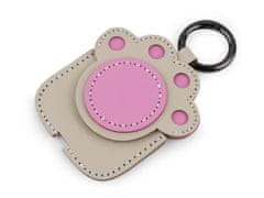 Kraftika 1ks růžová tlapka přívěsek na batoh / klíče kapsička