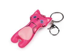 Kraftika 1ks pink přívěsek na batoh / klíče kočka