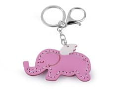 Kraftika 1ks růžová dětská slon přívěsek na batoh / klíče
