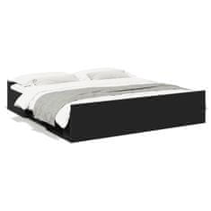 shumee Rám postele se zásuvkami černý 200 x 200 cm kompozitní dřevo