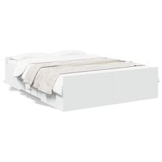 shumee Rám postele se zásuvkami bílý 120 x 190 cm kompozitní dřevo