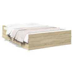 shumee Rám postele se zásuvkami dub sonoma 120x190 cm kompozitní dřevo