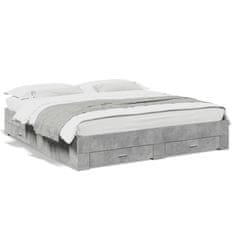 shumee Rám postele se zásuvkami betonově šedý 180 x 200 cm kompozit