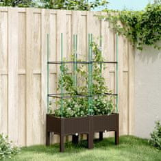 shumee Zahradní truhlík s treláží hnědý 80 x 40 x 142.5 cm PP