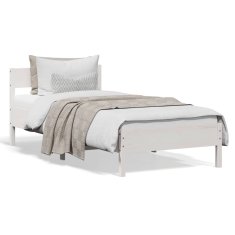 shumee Rám postele s čelem bílý 75 x 190 cm masivní borovice