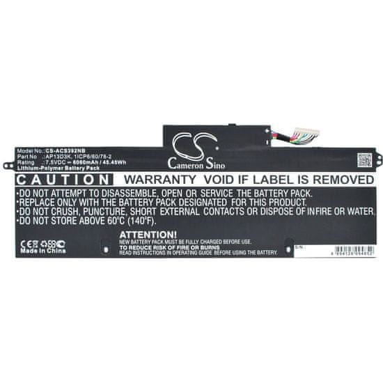 CameronSino Baterie pro Acer Aspire S3, 6060 mAh, Li-Pol