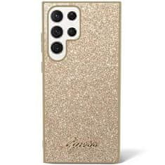 Guess hard silikonový obal Samsung Galaxy S24 ULTRA gold Glitter Script