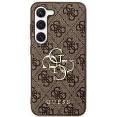 Guess hard silikonový kryt Samsung Galaxy S24 PLUS brown 4G Big Metal Logo