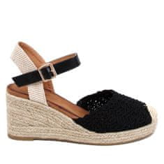 Sandály na platformách espadrilky Black velikost 40