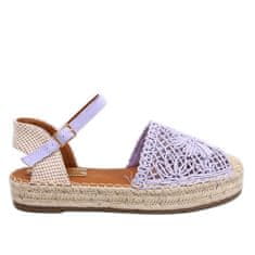 Ažurové sandály espadrille Fialové velikost 40