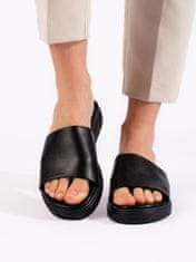 Amiatex Klasické černé dámské nazouváky bez podpatku + Ponožky Gatta Calzino Strech, černé, 36