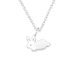 Flor de Cristal Stříbrný náhrdelník s králíkem