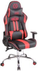 BHM Germany Kancelářská židle Limit XM s masážní funkcí, syntetická kůže, černá / červená