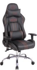BHM Germany Kancelářská židle Limit XM s masážní funkcí, syntetická kůže, černá / hnědá