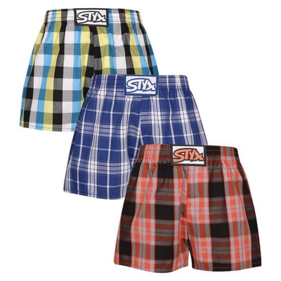 Styx 3PACK dětské trenky klasická guma vícebarevné (3J102426)