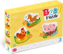 Dodo Toys Baby puzzle Zvířátka z farmy 3v1 (2,3,4 dílků)