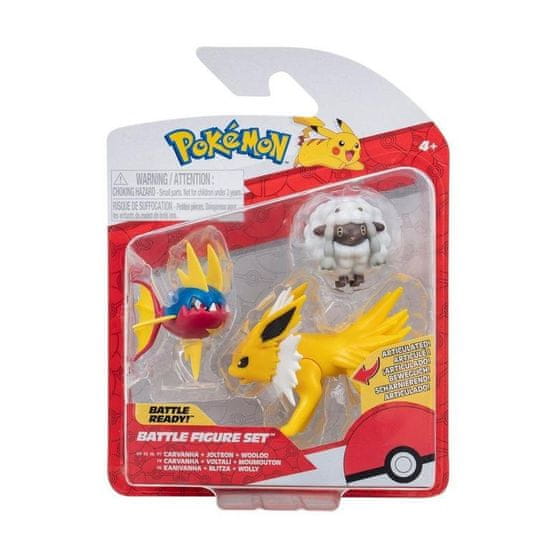 Jazwares Pokémon Battle Jolteon Carvanha a Wooloo