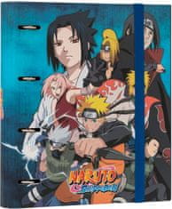 CurePink Kroužkový pořadač Naruto Shippuden: Tým sedm (28 x 32 x 4 cm)