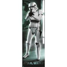 CurePink Plakát na dveře Star Wars|Hvězdné války: Klasický voják Stormtrooper (53 x 158 cm) 150 g