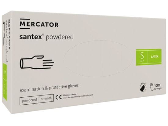 MERCATOR MEDICAL SANTEX POWDERED – Latexové pudrované rukavice tělové, 100 ks, R-001