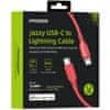 INNOSTYLE JAZZY USB-C LIGHTNING MFI RYCHLONABÍJECÍ KABEL PRO IPHONE KEVLAR 1M ČERVENÝ