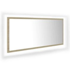 Vidaxl LED koupelnové zrcadlo dub sonoma 100 x 8,5 x 37 cm akrylové