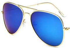 Camerazar Unisex Zrcadlové Letecké Brýle Aviator s UV Filtrem 400, Kovový Rám, Šířka Čočky 51 mm