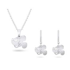 Set z chirurgické oceli Mickey Mouse, řetízek + visací náušnice 135