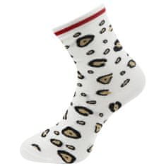 Dámské ponožky s leopardím potiskem NPC3625 - bílé barvy 9001478-3 Velikost ponožek: 38-41