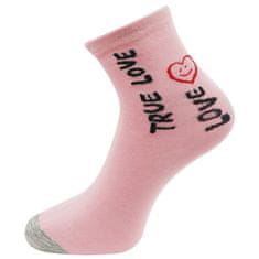 Dámské ponožky s nápisem TRUE LOVE NZP7231 - růžové barvy 9001481 Velikost ponožek: 38-41