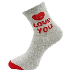 Dámské ponožky s nápisem LOVE YOU NZP7231 - šedé barvy 9001481-1 Velikost ponožek: 35-38