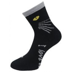 Dámské chlupaté termo ponožky s kočkami NB8917, černo-šedé barvy 9001502-4 Velikost ponožek: 35-38