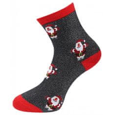 Vánoční dámské ponožky SN9385, santa s lesklou nití - černé barvy 9001504-2 Velikost ponožek: 35-38