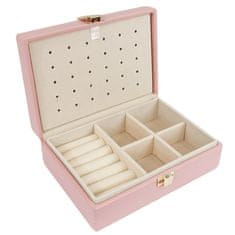 Dámská luxusní šperkovnice - menší, růžové barvy 9001533
