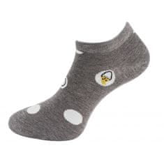 Dámské kotníkové ponožky ND6179 s potiskem kuřátek - tmavě šedé barvy 9001585-3 Velikost ponožek: 38-41