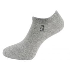 Dámské kotníkové ponožky NDX9892 s výšivkou kočky - šedé barvy 9001581 Velikost ponožek: 38-41