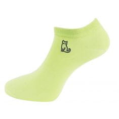 Dámské kotníkové ponožky NDX9892 s výšivkou kočky - zelené barvy 9001581-1 Velikost ponožek: 35-38