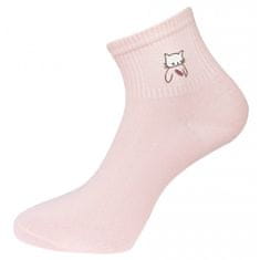 Dámské ponožky s potiskem NPX9581, kočička s náplastí - růžové barvy 9001583-3 Velikost ponožek: 38-41