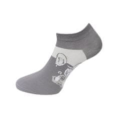 Dámské kotníkové ponožky ND9815 s buldočkem - šedé barvy 9001624-2 Velikost ponožek: 35-38