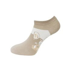 Dámské kotníkové ponožky ND9815 s buldočkem - hnědé barvy 9001624-3 Velikost ponožek: 38-41