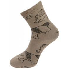 Dámské ponožky s potiskem koček NZP856 - hnědé barvy 9001717 Velikost ponožek: 35-38