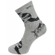 Dámské ponožky s potiskem koček NZP856 - šedé barvy 9001717-4 Velikost ponožek: 35-38